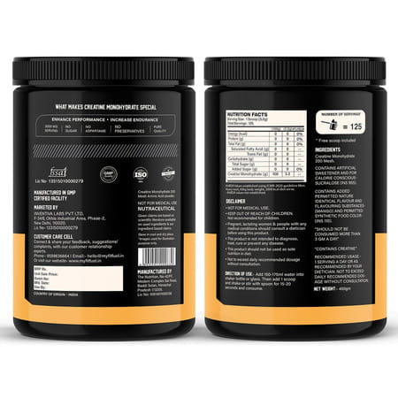 Myfitfuel Creatine Monohydrate 200 Mesh [Micronized] | (400 Gm) Mango