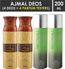 Ajmal 2 Wisal Dhahab For Men And 2 Nightingale For Men & Women Deodorants Each 200Ml Combo Pack Of 4