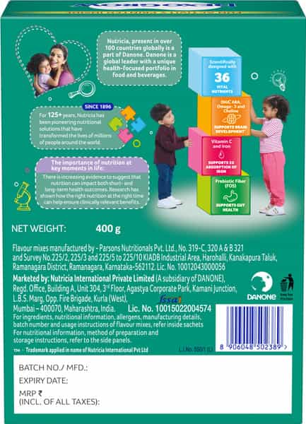 Dexogrow Nutritious Milk Drink | For Children 3-6 Yrs | 2 Flavours Vanilla & Chocolate | Box 400 Gm
