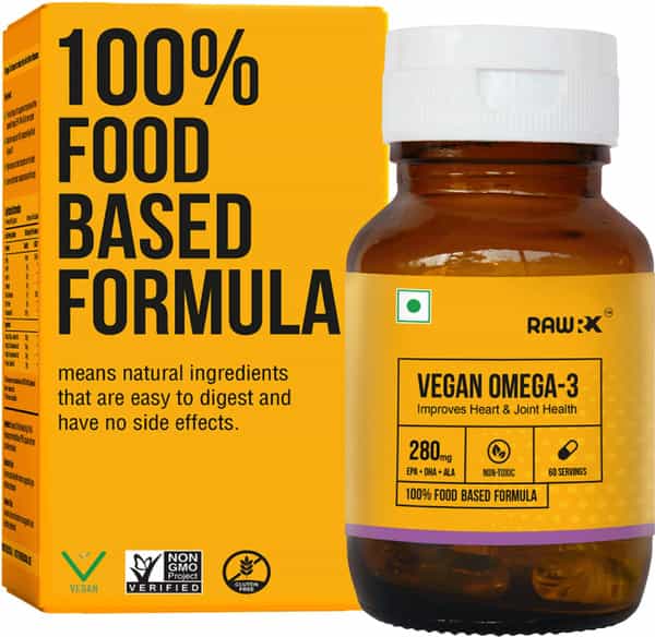 Buy RAWRX VEGAN OMEGA 3 FATTY ACID CAPSULE EPA + DHA + ALA FORMULA FOR