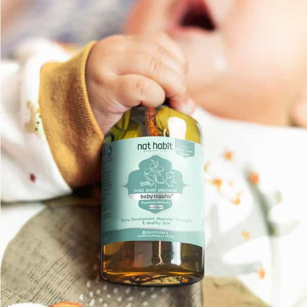 Nat Habit Balamool Nimbuka Pure Baby Maahu Summer Massage Oil | Bone & Muscular Development - 100Ml