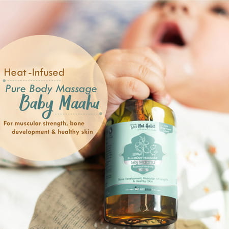Nat Habit Balamool Nimbuka Pure Baby Maahu Summer Massage Oil | Bone & Muscular Development - 100ml