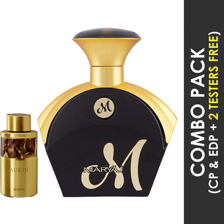 Ajmal Aurum Cp Alcohol-Free Attar 10ml For Women And Maryaj M For Her Edp 90ml For Women