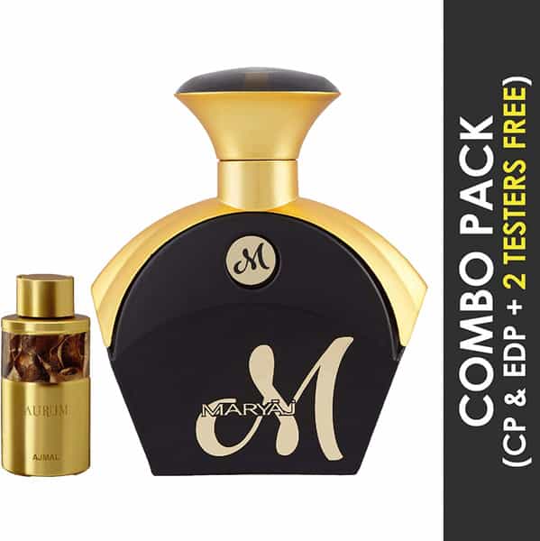 Ajmal Aurum Cp Alcohol-Free Attar 10Ml For Women And Maryaj M For Her Edp 90Ml For Women