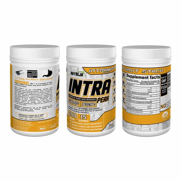 Nutrija Intra Peak -Intra Workout Supplement With Bcaa 8:1:1 (Tangy Orange)- 400 Grams