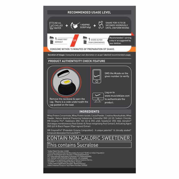 Muscleblaze Biozyme Whey Protein Pr (Molten Chocolate Cake | 1Kg / 2.2Lbs) | 30G Protein