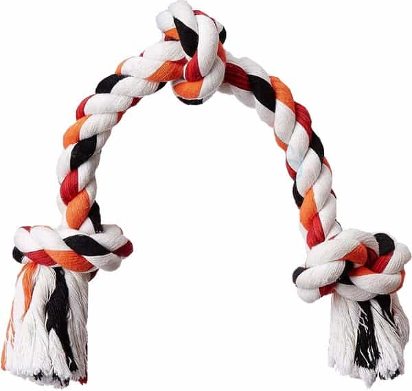 Pawcloud 3 Knots Cotton Rope Dog Toy, Large - 16 Inch, Interactive Teething & Chewing Multicolor Toy