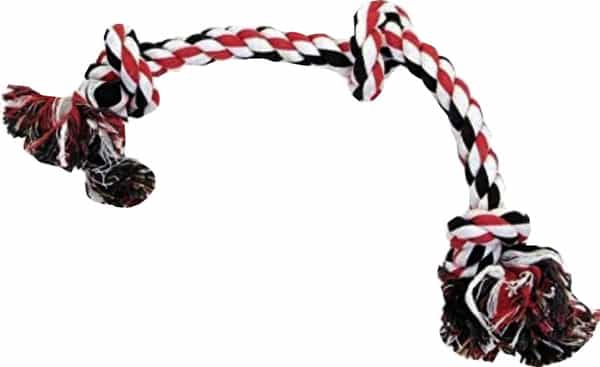 Pawcloud 3 Knots Cotton Rope Dog Toy Large - 16 Inch Interactive Teething & Chewing Multicolor Toy
