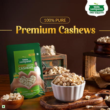 Tata Sampann 100% Pure Premium Cashews Whole 500g