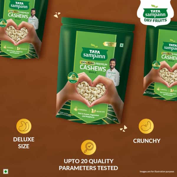 Tata Sampann 100% Pure Premium Cashews Whole 500G