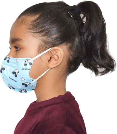 Advind Healthcare Smog Guard N95 Kids Mask Without Valve(4-12years)-Blue Mickey Mouse Design Pack 1