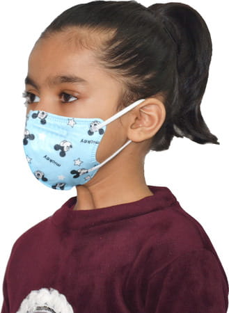 Advind Healthcare Smog Guard N95 Kids Mask Without Valve(4-12years)-Blue Mickey Mouse Design Pack 1
