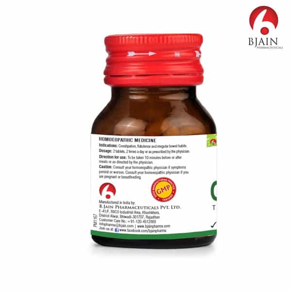 Bjain Omeo Constipation Tablet | Homeopathic Support Irregular Bowel Movement & Digestive | 3 X 25Gm