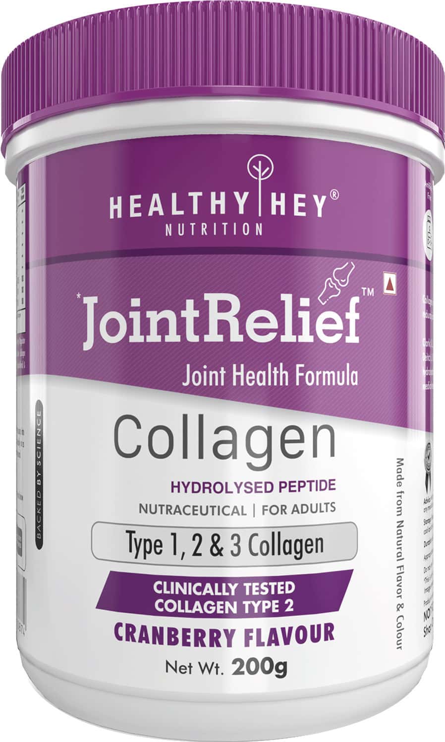 Healthyhey Nutrition Jointrelief Collagen Peptide Type 1 2 & 3 - 200g Cranberry