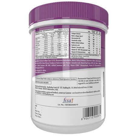 Healthyhey Nutrition Jointrelief Collagen Peptide Type 1 2 & 3 - 200g Cranberry