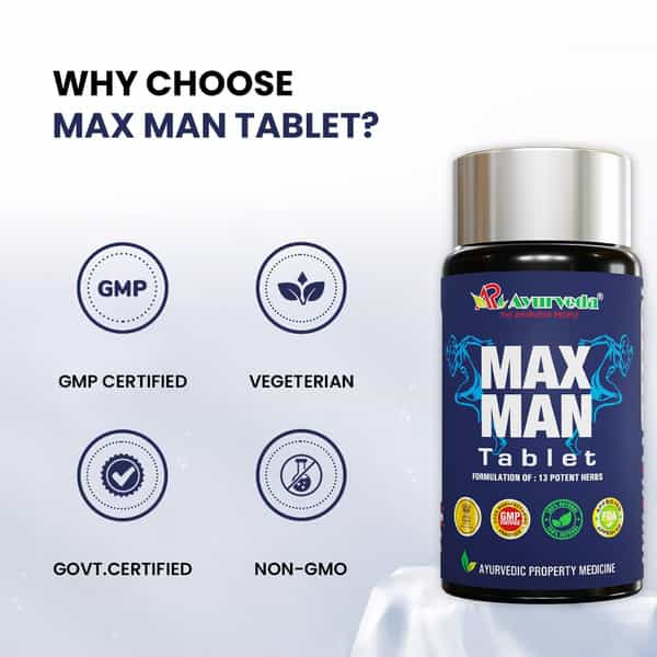 A R Ayurveda Max Man Ayurvedic Tablets For Men For Stamina | Muscle Growth - 30 Tablets