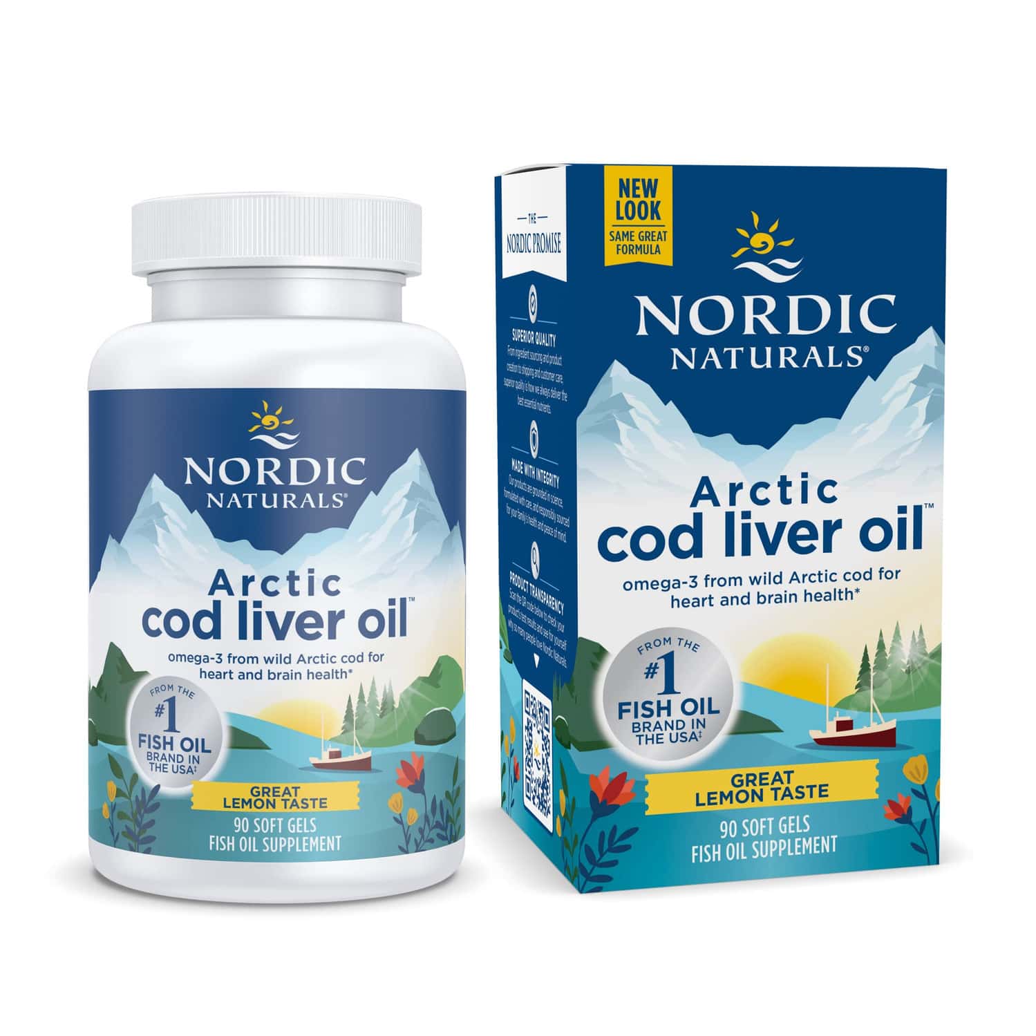 Nordic Naturals Arctic Cod Liver Oil 750 Mg Omega 3 Fish Oil Epa & Dha Lemon Flavor 90 Softgels