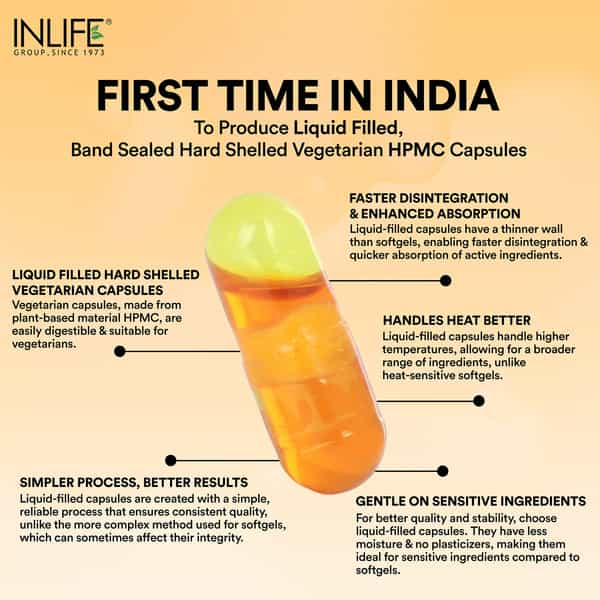 Inlife Turmeric Oil Capsule Antioxidant & Detoxifier Supplement Men & Women 500Mg - 60 Veg Capsules