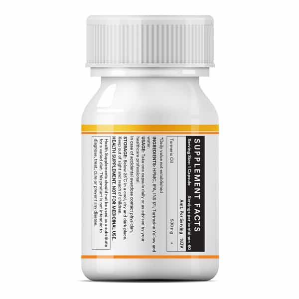 Inlife Turmeric Oil Capsule Antioxidant & Detoxifier Supplement Men & Women 500Mg - 60 Veg Capsules