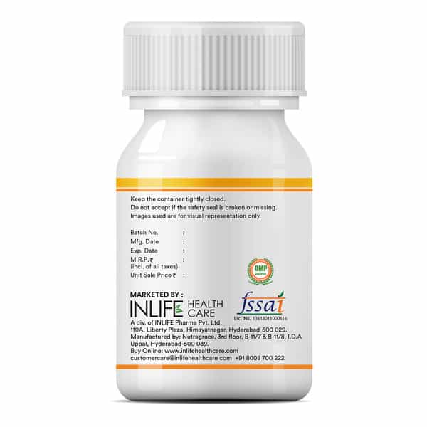 Inlife Turmeric Oil Capsule Antioxidant & Detoxifier Supplement Men & Women 500Mg - 60 Veg Capsules