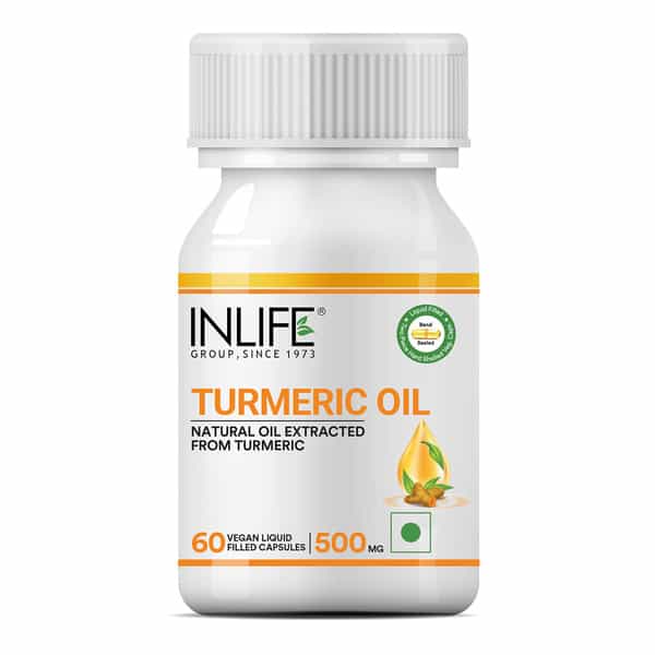 Inlife Turmeric Oil Capsule Antioxidant & Detoxifier Supplement Men & Women 500Mg - 60 Veg Capsules