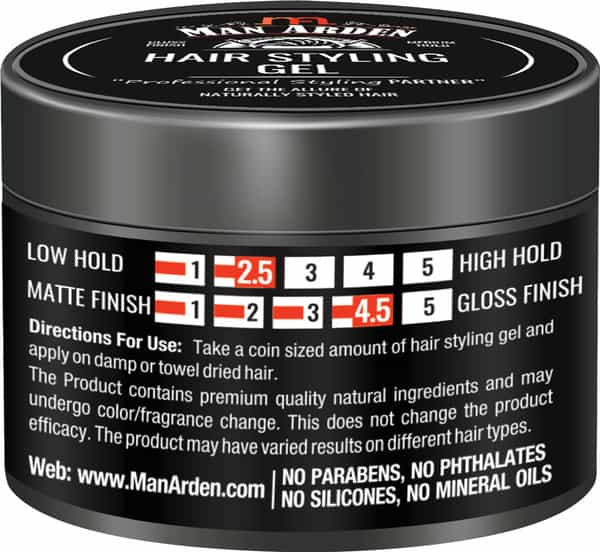 Man Arden Hair Styling Gel Professional Styling For Gloss Finish Medium Hold Easy Wash Off 50Gm