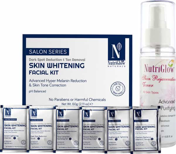 Nutriglow Natural's Advanced Pro Formula Skin Whitening Facial Kit 60Gm & Rejuvenation Toner 120Ml