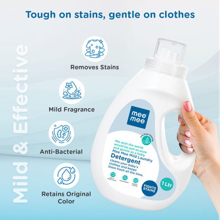 Mee Mee Baby Liquid Detergent | Ph Balanced | Free From Harsh Chemicals | 1l