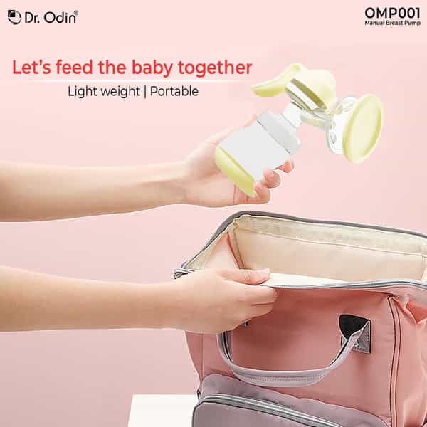 Dr. Odin Omp001 Manual Breast Pump - Portable| Bpa-Free| Ergonomic Design With Soft Silicone Cushion
