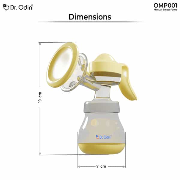 Dr. Odin Omp001 Manual Breast Pump - Portable| Bpa-Free| Ergonomic Design With Soft Silicone Cushion