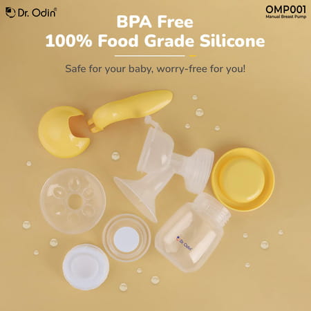 Dr. Odin Omp001 Manual Breast Pump - Portable| Bpa-Free| Ergonomic Design With Soft Silicone Cushion