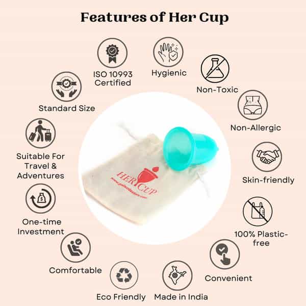 Goli Soda Her Cup Reusable Menstrual Cup For Women - Teal