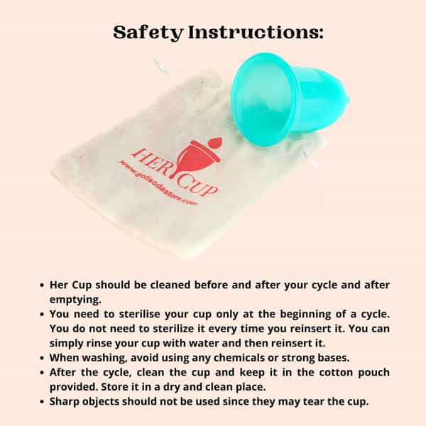 Goli Soda Her Cup Reusable Menstrual Cup For Women - Teal