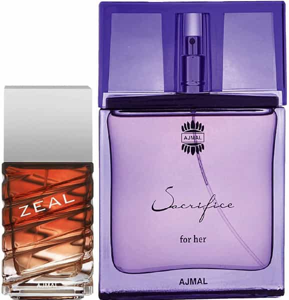 Ajmal Zeal Edp 100Ml Perfume For Men And Sacrifice For Her Edp 50Ml Perfume For Women