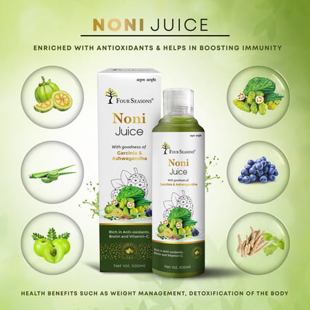 Four Seasons Noni Juice 500Ml - Goodness Of Garcinia & Ashwagandha | Immunity Booster