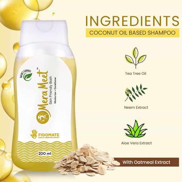 Fidomate Merameet Tea Tree Shampoo For Dogs Maintains Overall Skin Health- Paraben & Sulphate Free