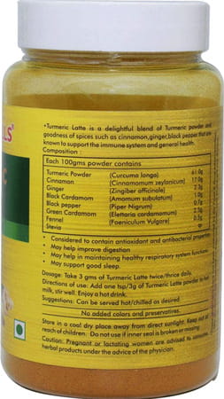 Herbal Hills Turmeric Latte 100 Gm Haldi Milk Powder Turmeric Milk Instant Mix (100 Gms Single Pack)