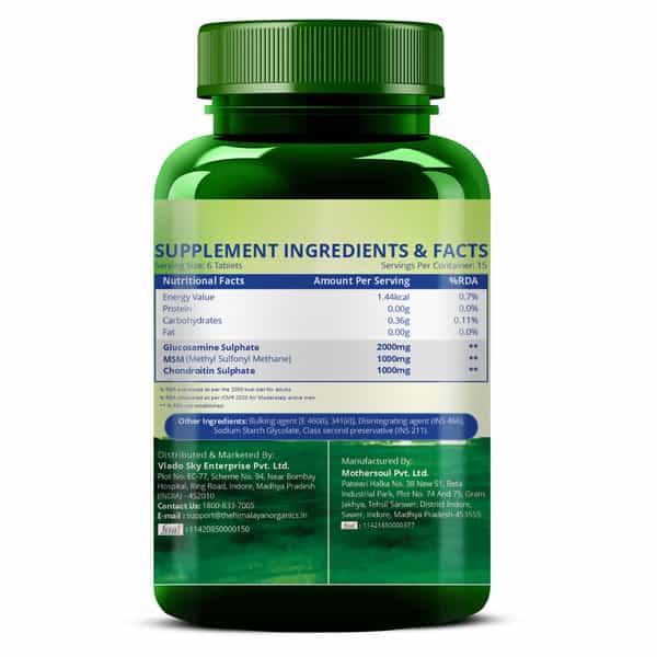 Vlado's Himalayan Organics Glucosamine Chondroitin Msm With Boswellia - 90 Tablets