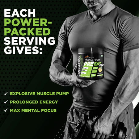 Dr. Morepen Muscle Food Pre Workout For Strength & Energy Pineapple - 250g