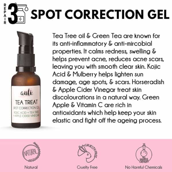 Auli Tea Treat Spot Removing Skin Brightening Acne Removing And Scar Preventing Formula - 30Ml