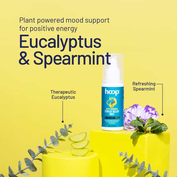 Hoop Stress Relief Mist - Eucalyptus Oil For Work Stress | Yoga Mat | Meditation & Energy (100 Ml)