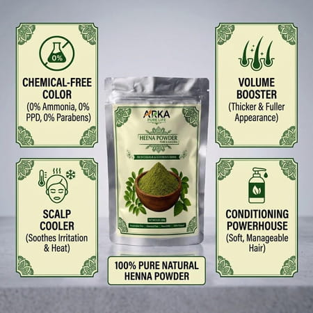 Arka Pure Life 100% Natural Henna Powder For Hair (200G)