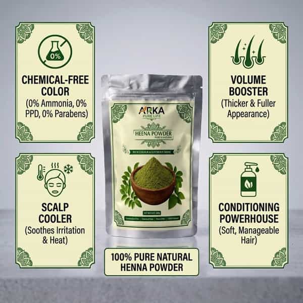 Arka Pure Life 100% Natural Henna Powder For Hair (200G)