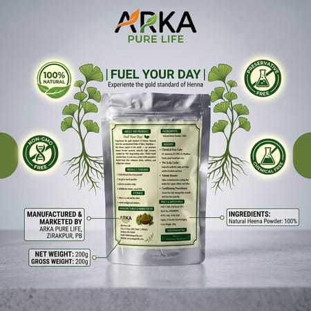 Arka Pure Life 100% Natural Henna Powder For Hair (200G)