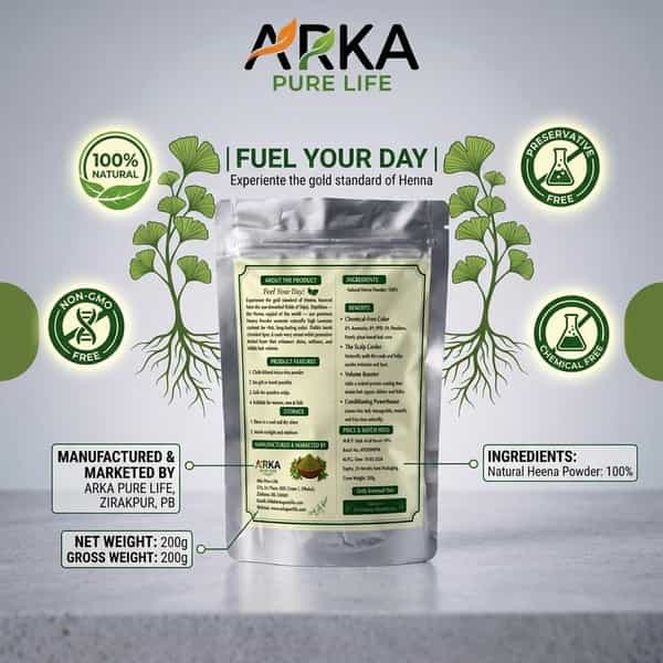 Arka Pure Life 100% Natural Henna Powder For Hair (200G)