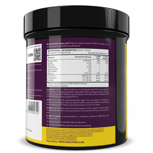 Healthyhey Sports Branched Chain Amino Acids Mango 41 Servings 250 G