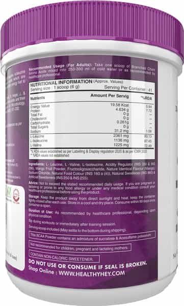 Healthyhey Sports Branched Chain Amino Acids Mango 41 Servings 250 G