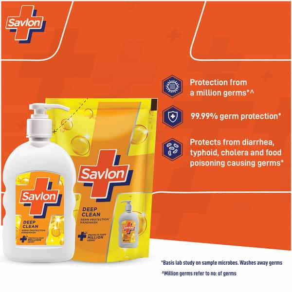 Savlon Deep Clean Germ Protection Liquid Handwash 200Ml Pump + 175Ml Refill