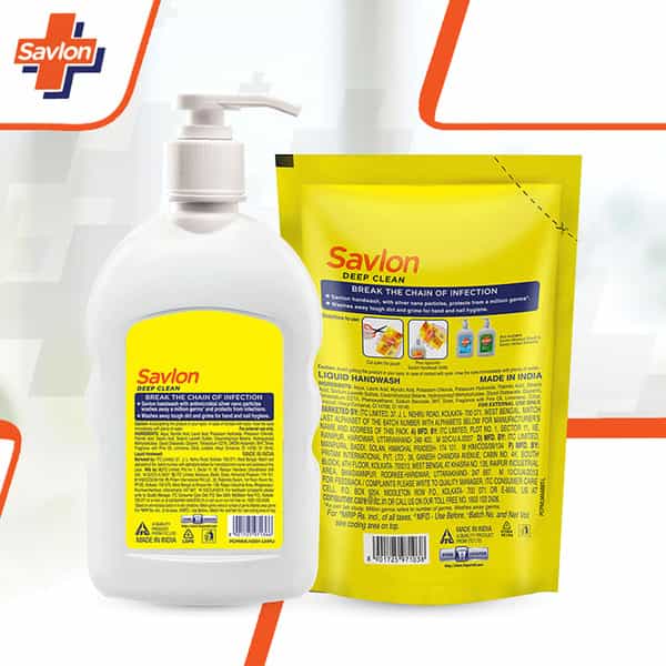 Savlon Deep Clean Germ Protection Liquid Handwash 200Ml Pump + 175Ml Refill