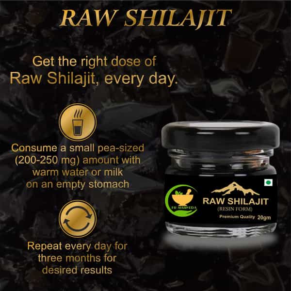 Fij Ayurveda Raw Ayurvedic Shilajit/Shilajit Resin (Semi Liquid) For Power Energy & Vitality - 20Gm